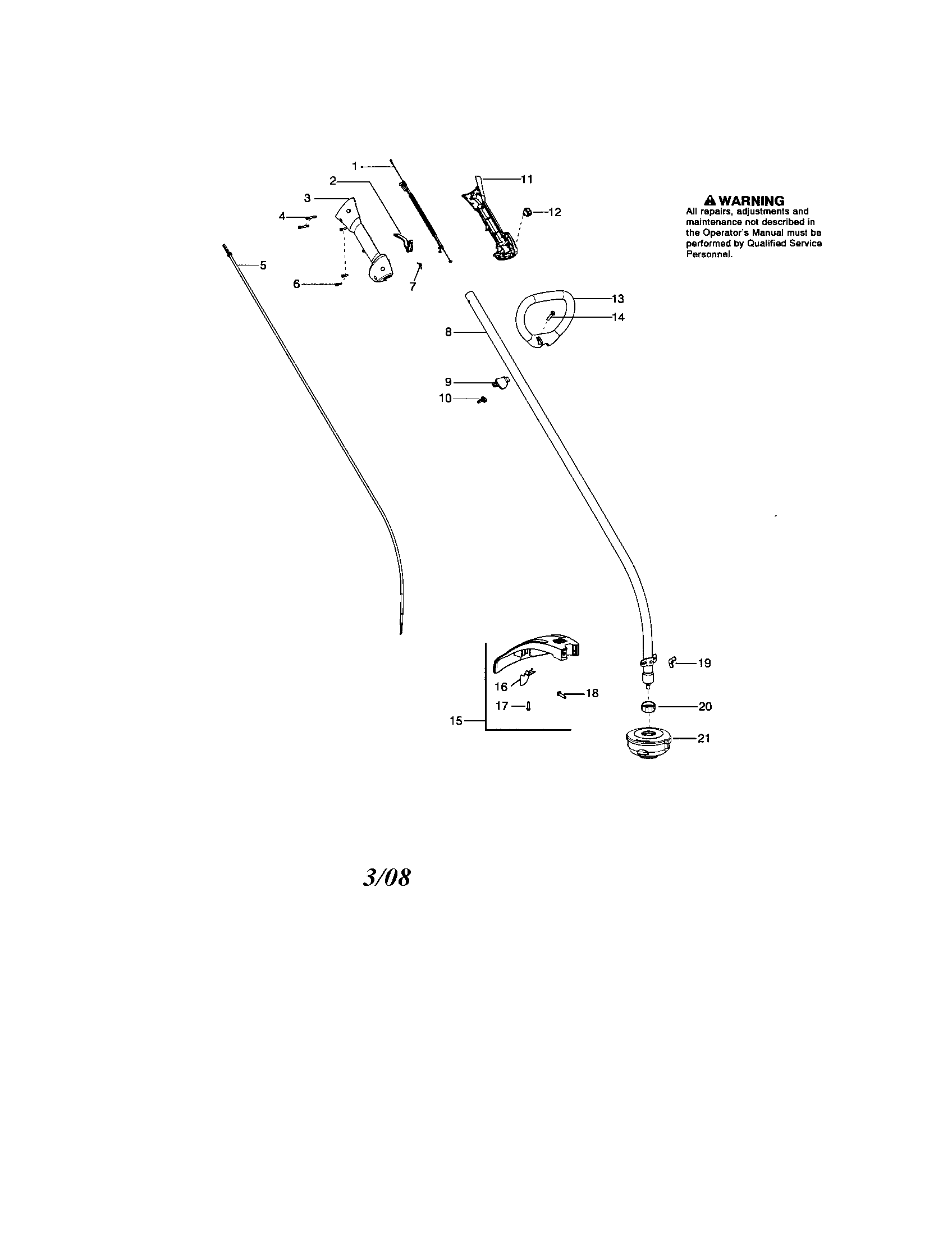 Driveshaft/handle/shield