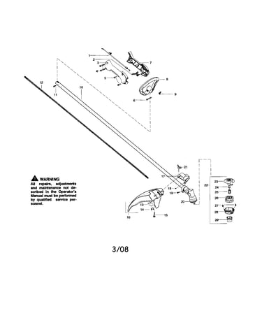 Driveshaft/handle/shield