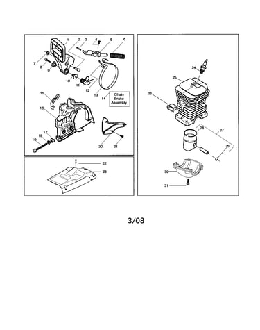 Cylinder/shield/clutch