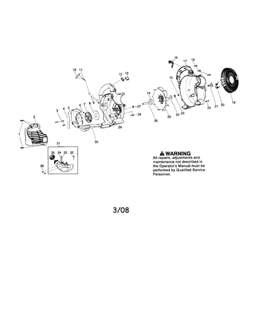 Handle/scroll/fuel tank