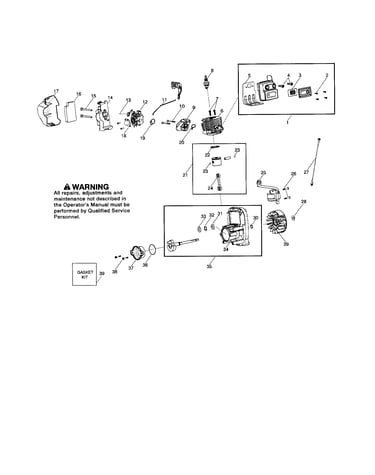 Muffler/cylinder/crankshaft