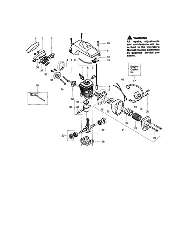 Shield/cylinder/crankshaft