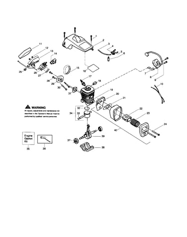 Shield/cylinder/crankshaft