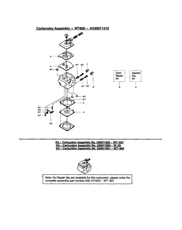 Carburetor - wt600 - #530071410