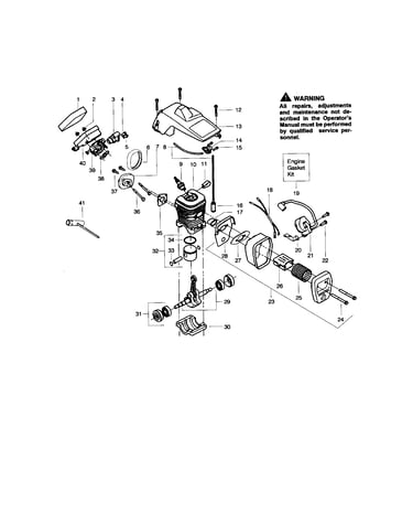 Shield/cylinder/crankshaft