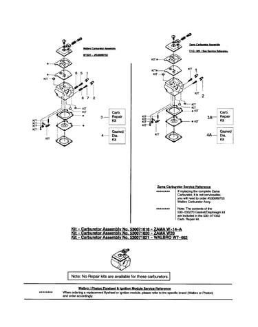 Carburetor - walbro/zama