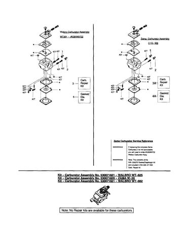 Carburetor - walbro/zama