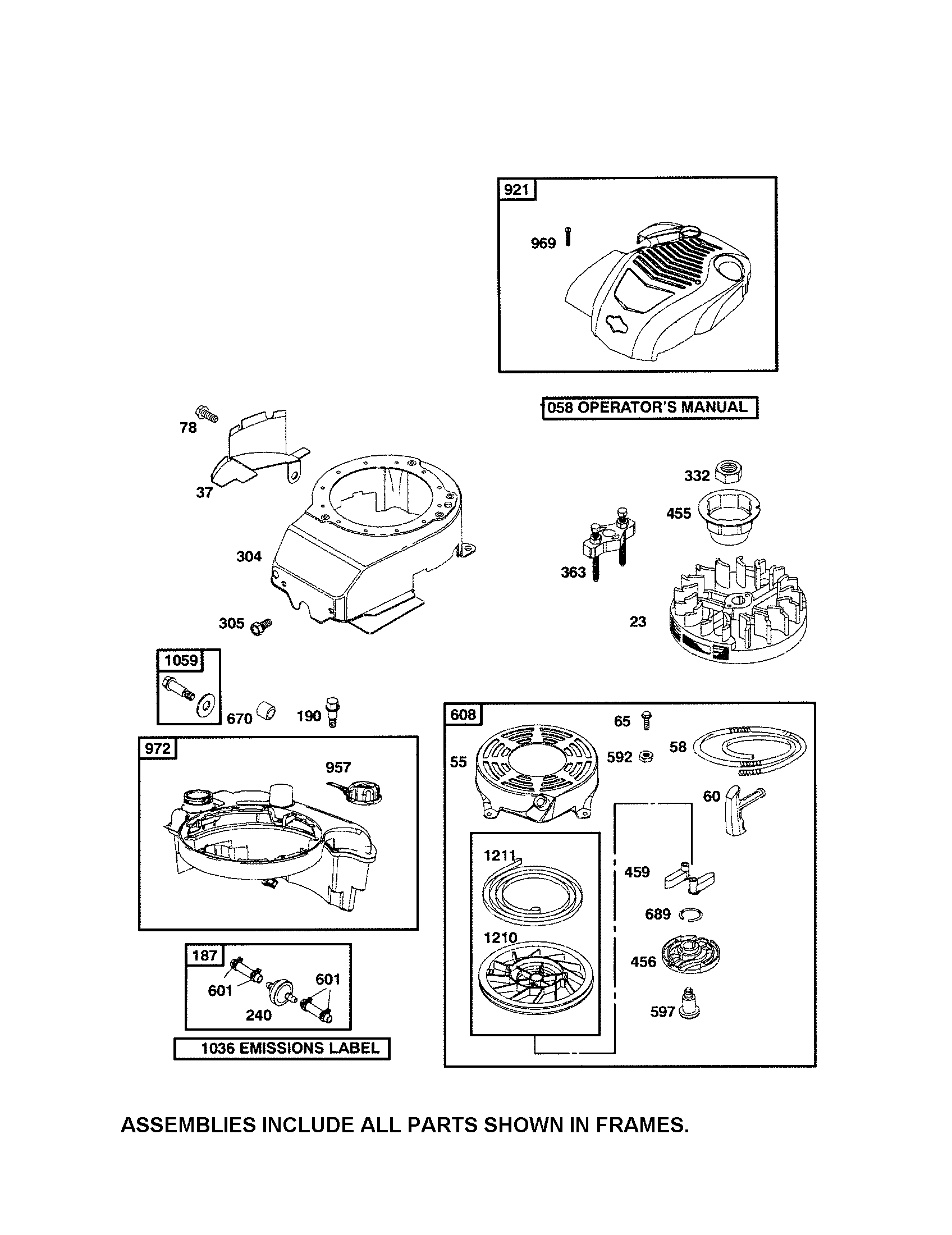 REWIND STARTER/FUEL TANK