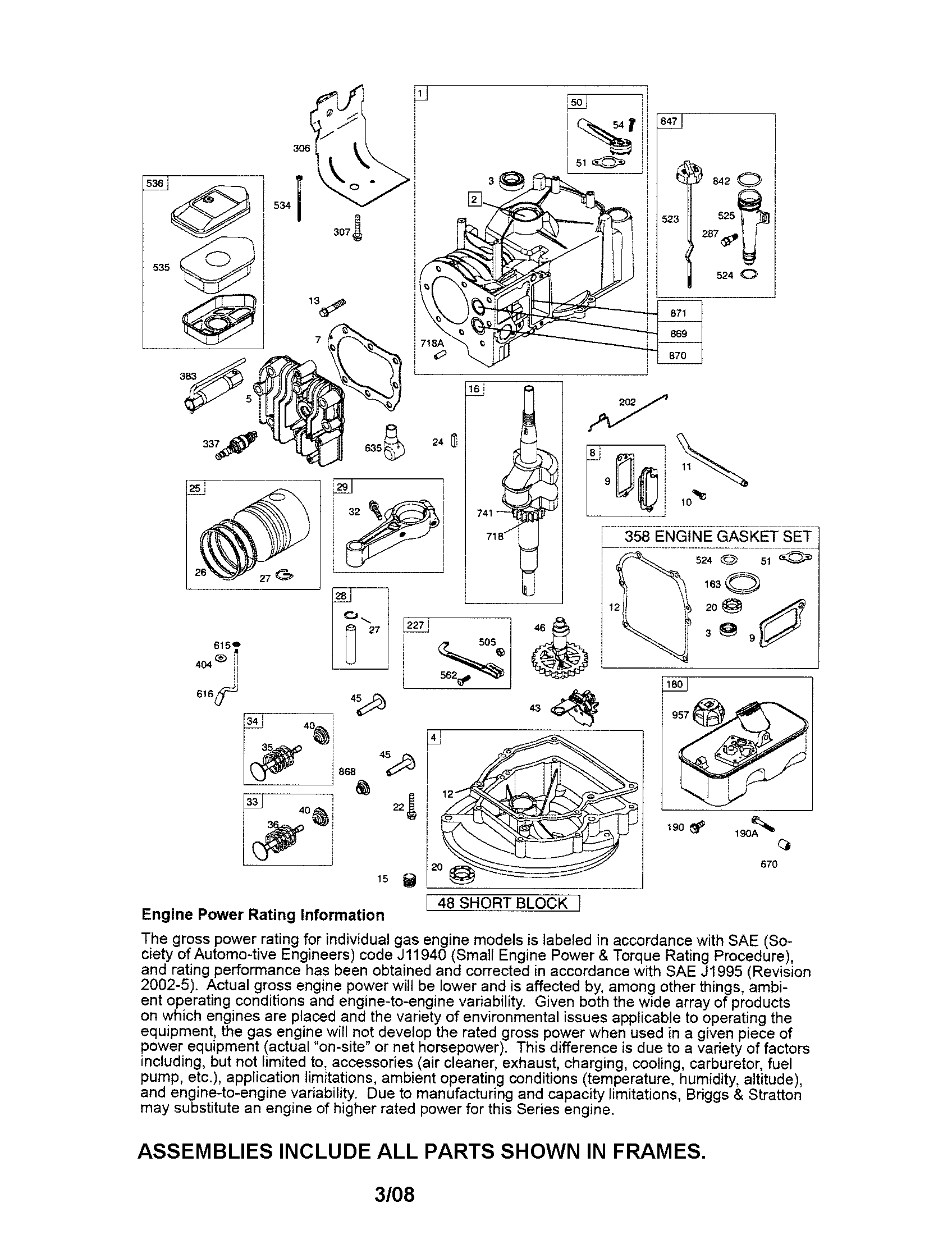 Cylinder/crankshaft/sump