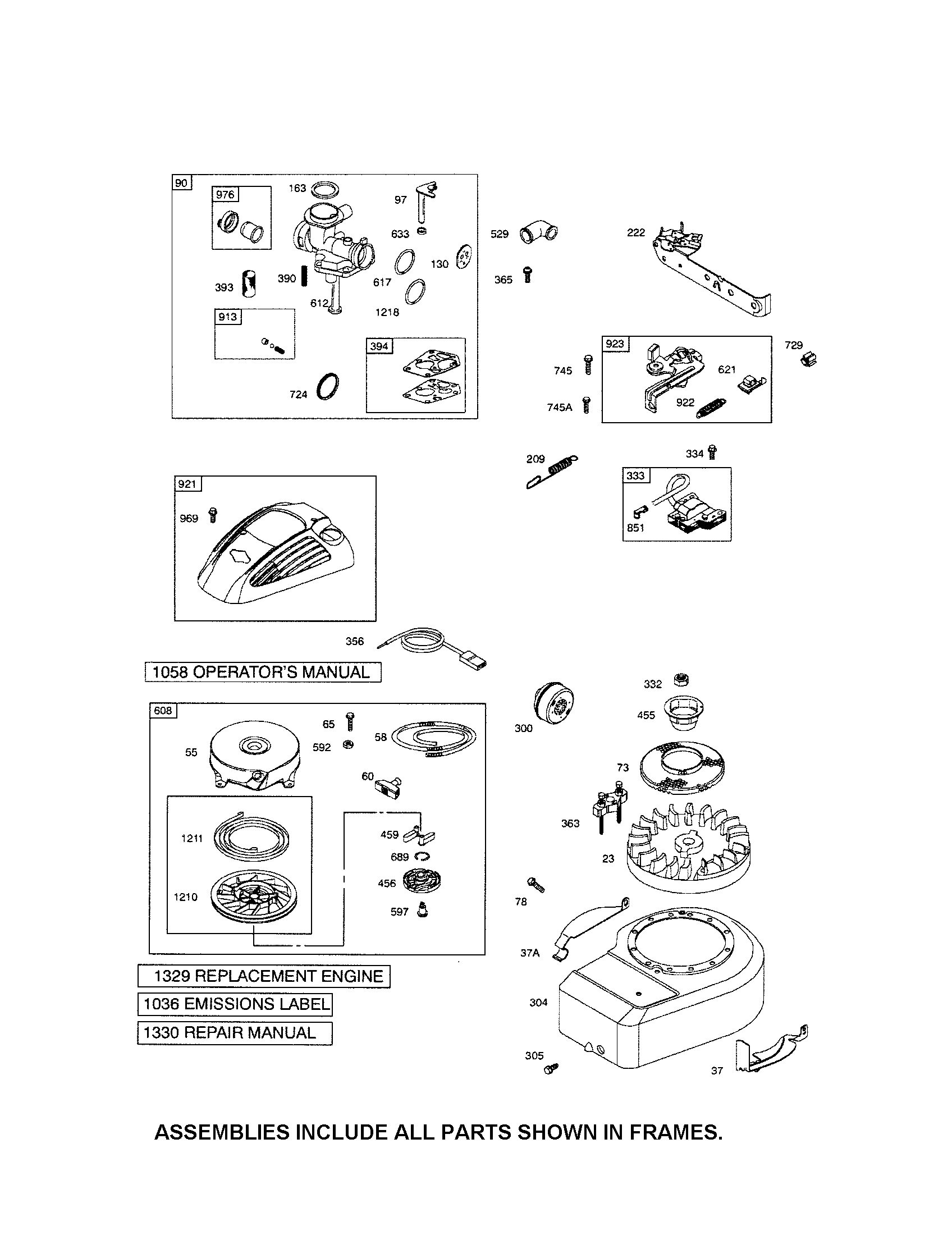 CARBURETOR/REWIND STARTER