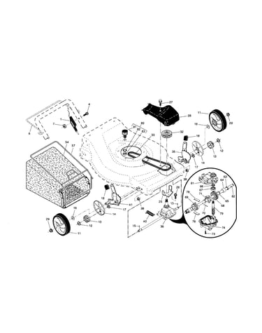 Drive control/gear case/wheels