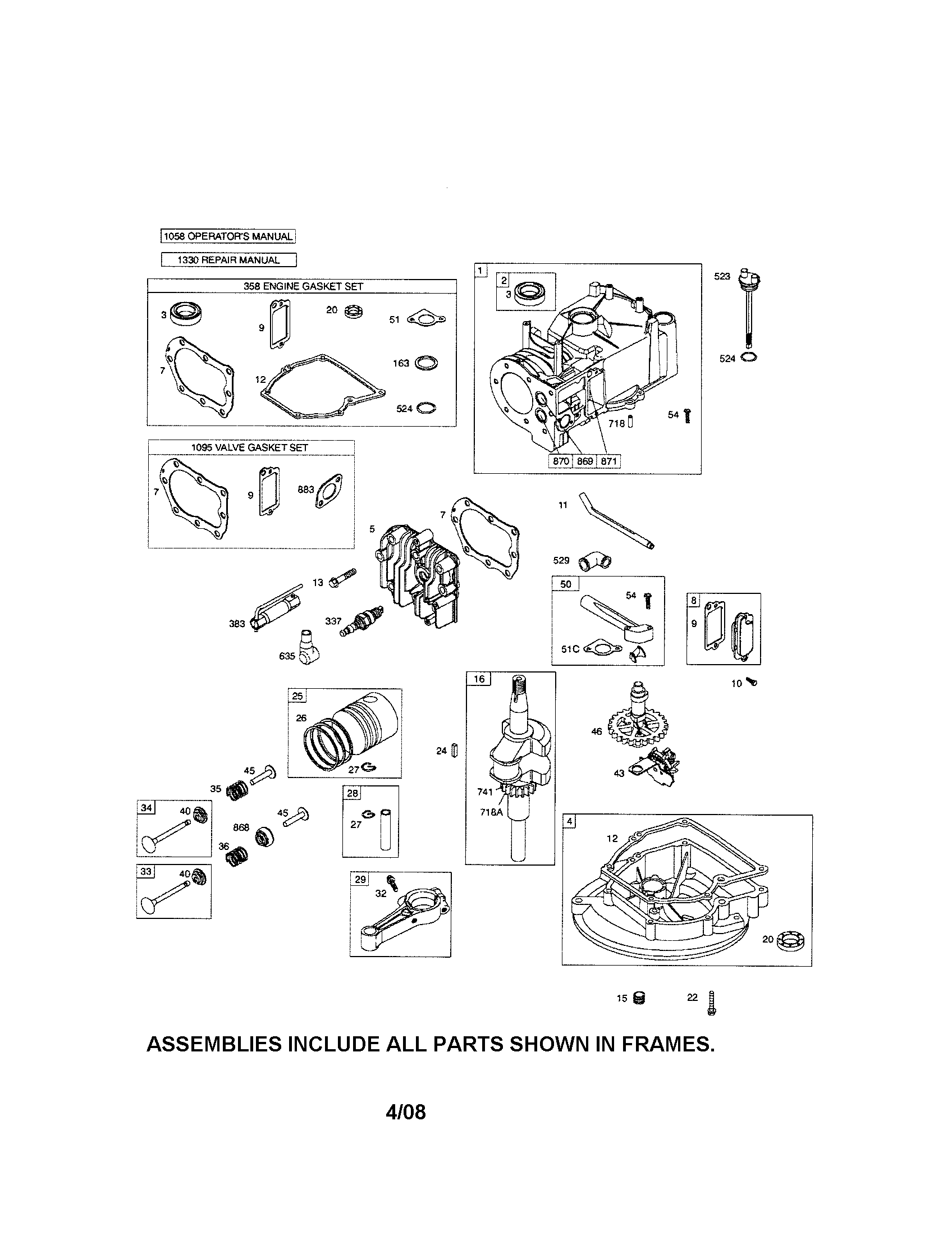 Cylinder/crankshaft/sump