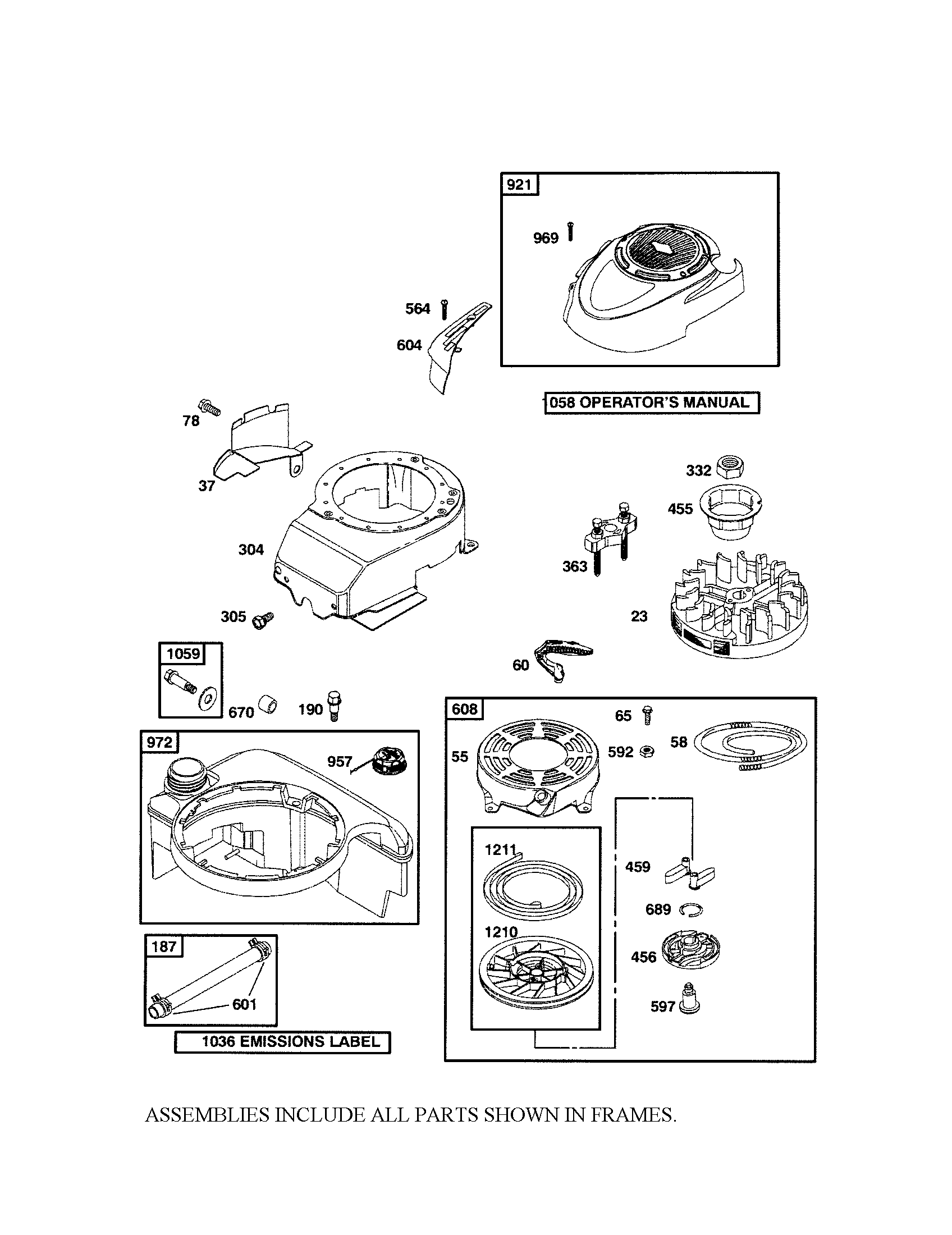 REWIND STARTER/FUEL TANK