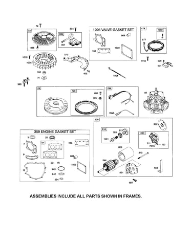 Starter motor/flywheel/alternator