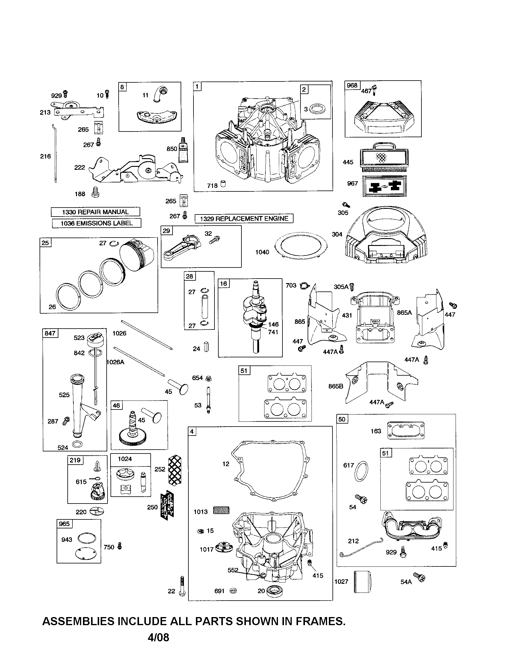 Cylinder/crankshaft/sump