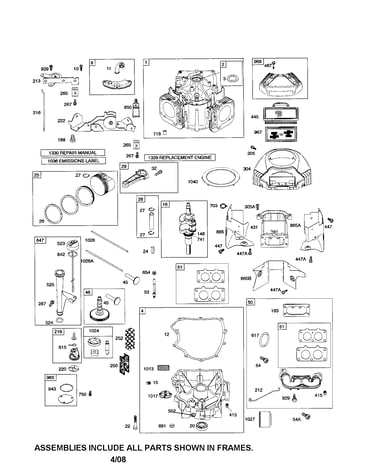 Cylinder/crankshaft/sump
