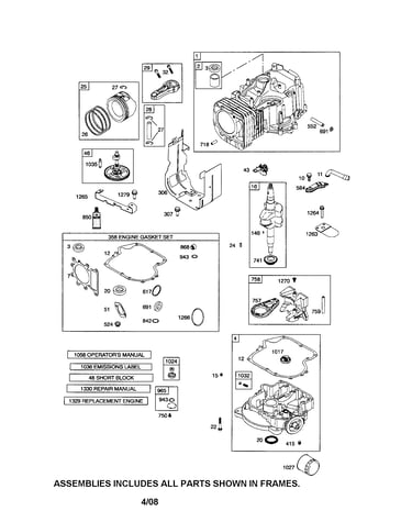 Cylinder/crankshaft/sump