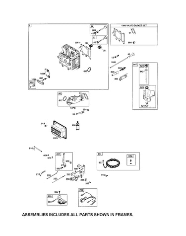 Head-cylinder/alternator/dipstick