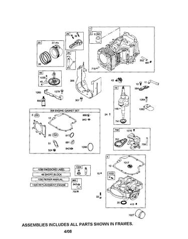 Cylinder/crankshaft/sump