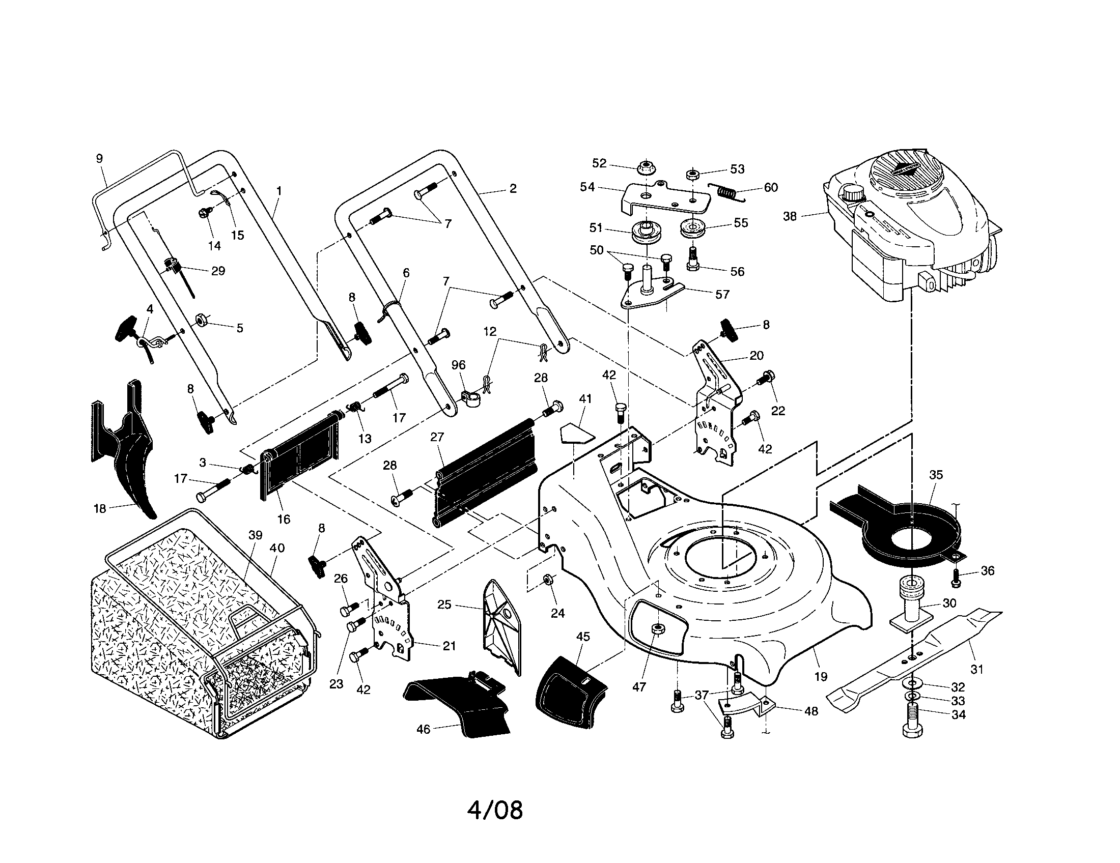Engine/housing/handle