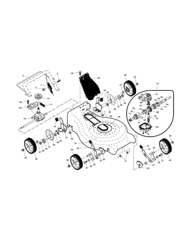 Drive control/gear case/wheels