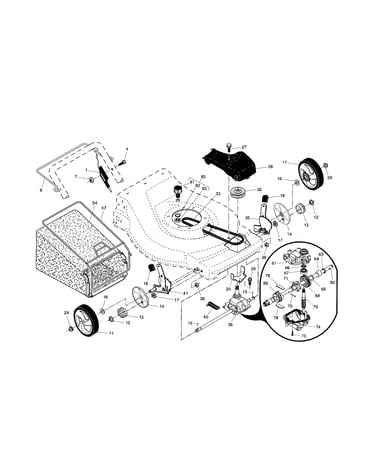 Drive control/gear case/wheels