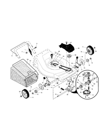 Drive control/gear case/wheels