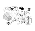 Husqvarna 917374425 drive control/gear case/wheels diagram