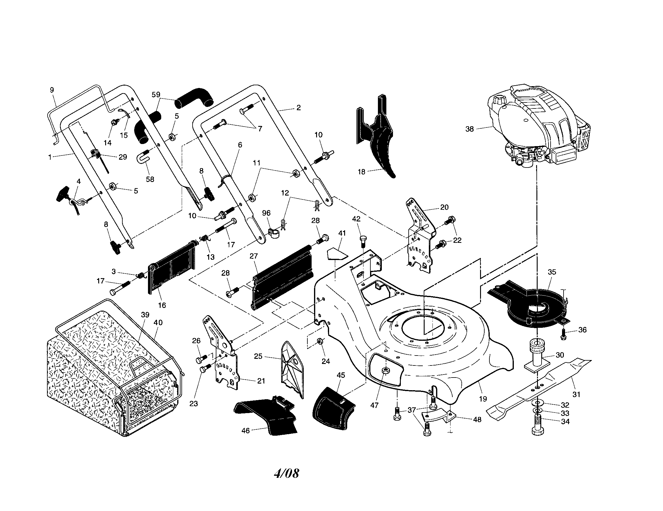 Engine/housing/handle