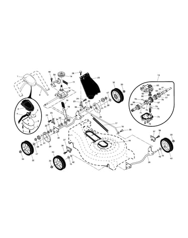 Drive control/gear case/wheels