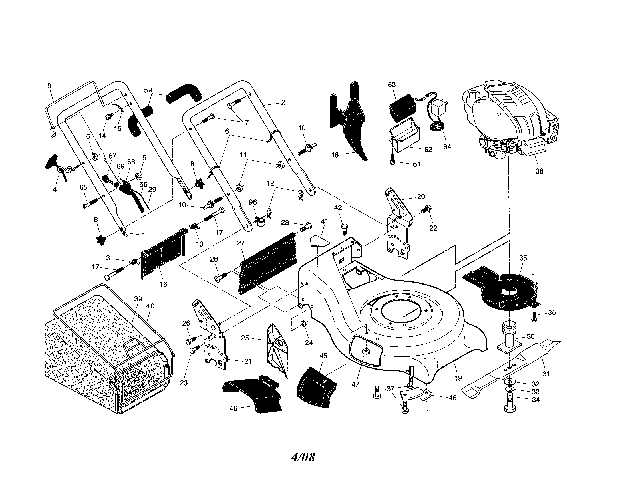 Engine/housing/handle