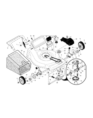 Drive control/gear case/wheels