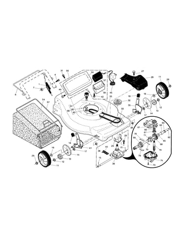 Drive control/gear case/wheels