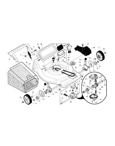 Drive control/gear case/wheels