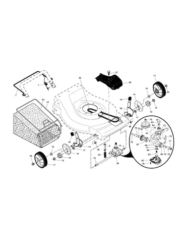 Drive control/gear case/wheels