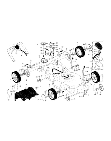 Drive control/gear case/wheels