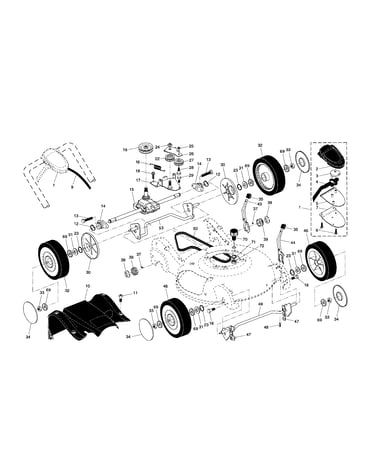Drive control/gear case/wheels