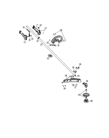 Driveshaft/handle/shield