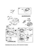 Rewind starter/fuel tank/flywheel