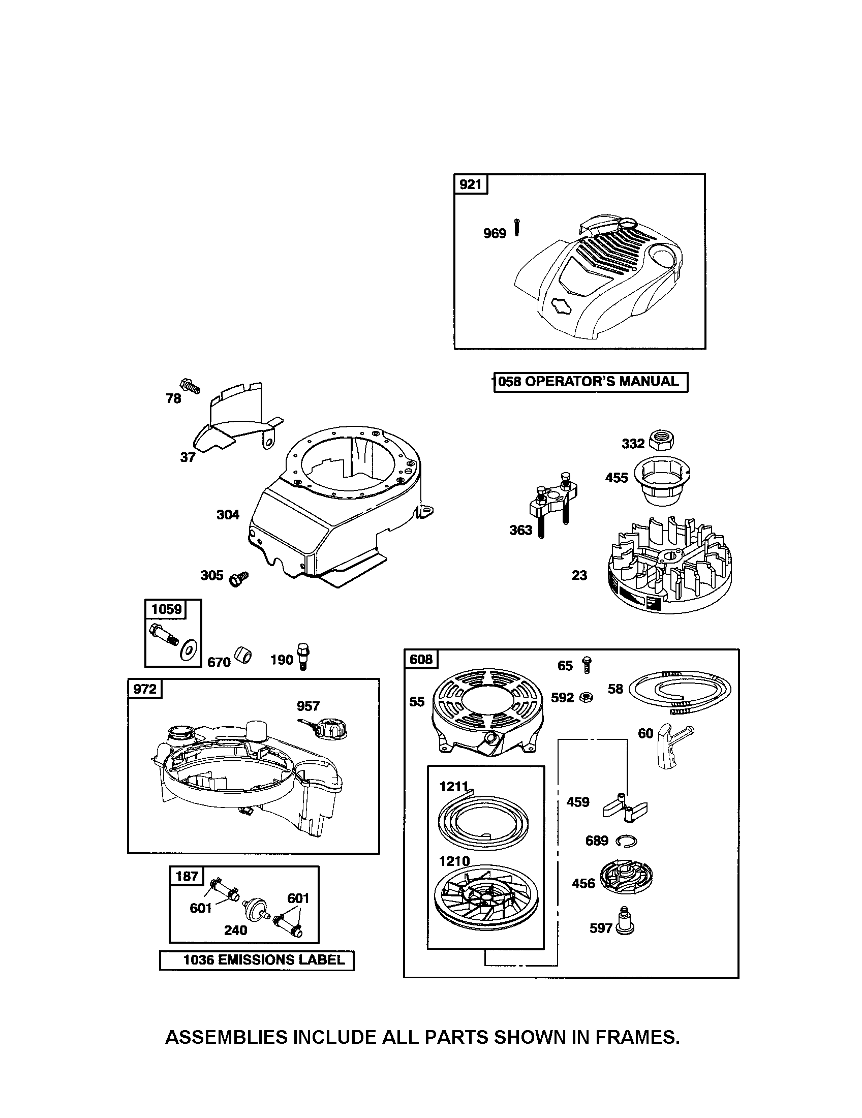 REWIND STARTER/FUEL TANK/FLYWHEEL