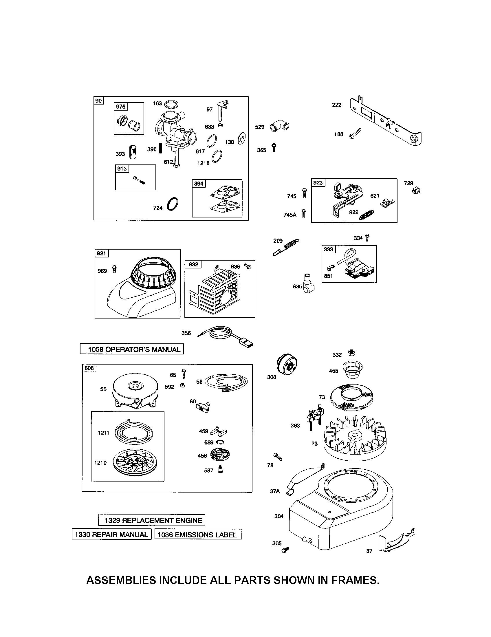 Carburetor/rewind starter