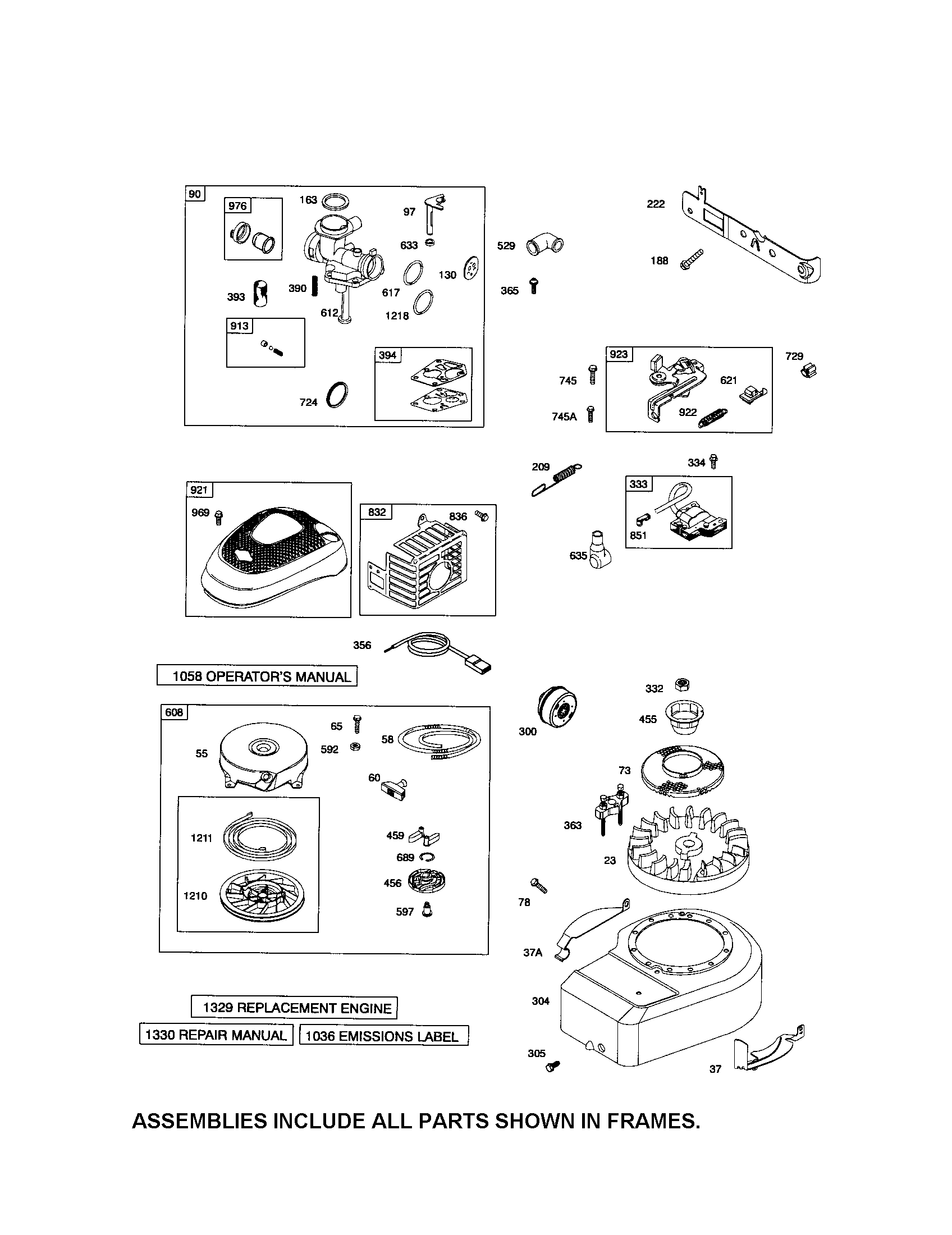 CARBURETOR/REWIND STARTER