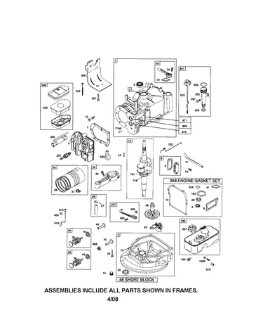 Cylinder/crankshaft/sump