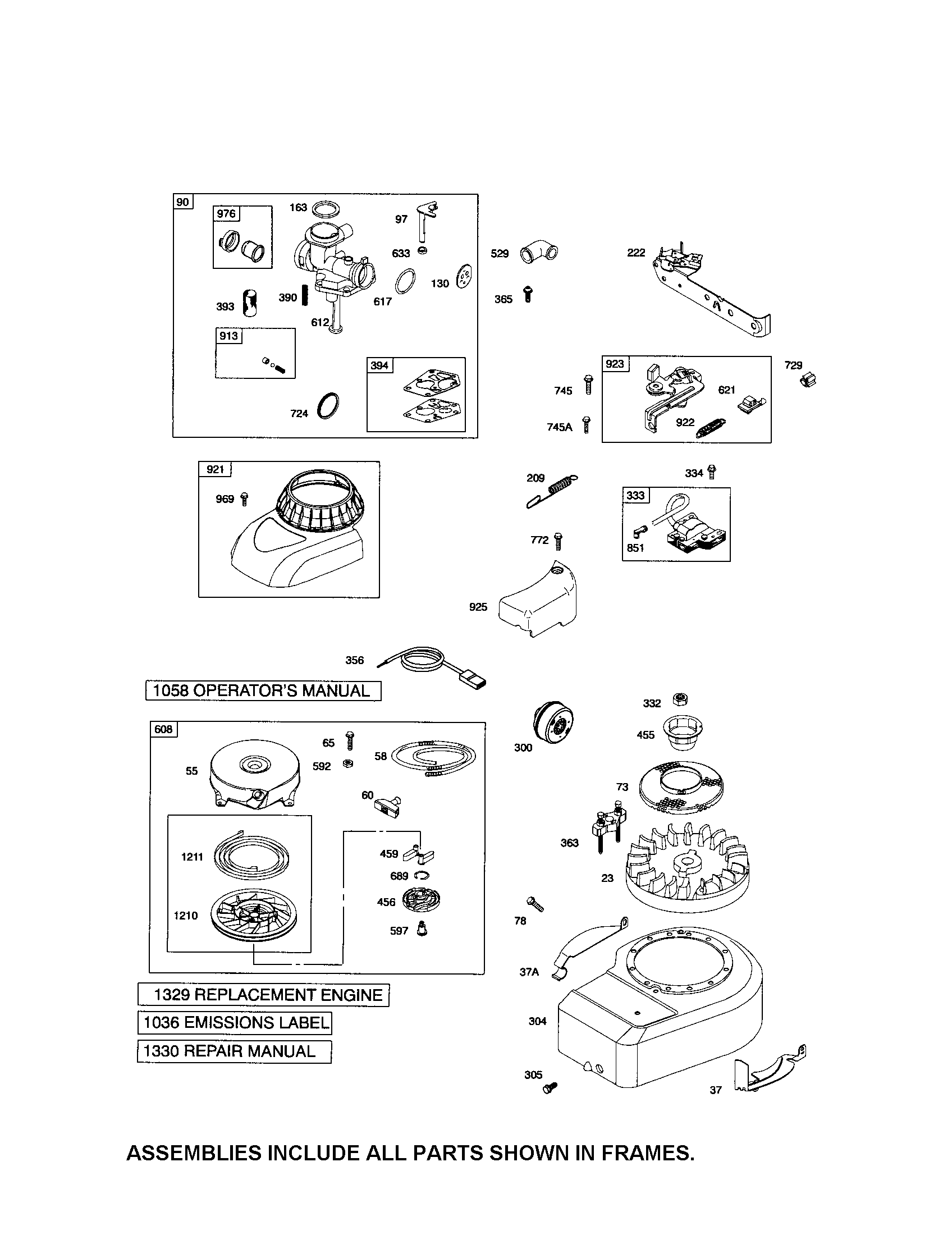CARBURETOR/REWIND STARTER