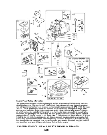 Cylinder/crankshaft/sump