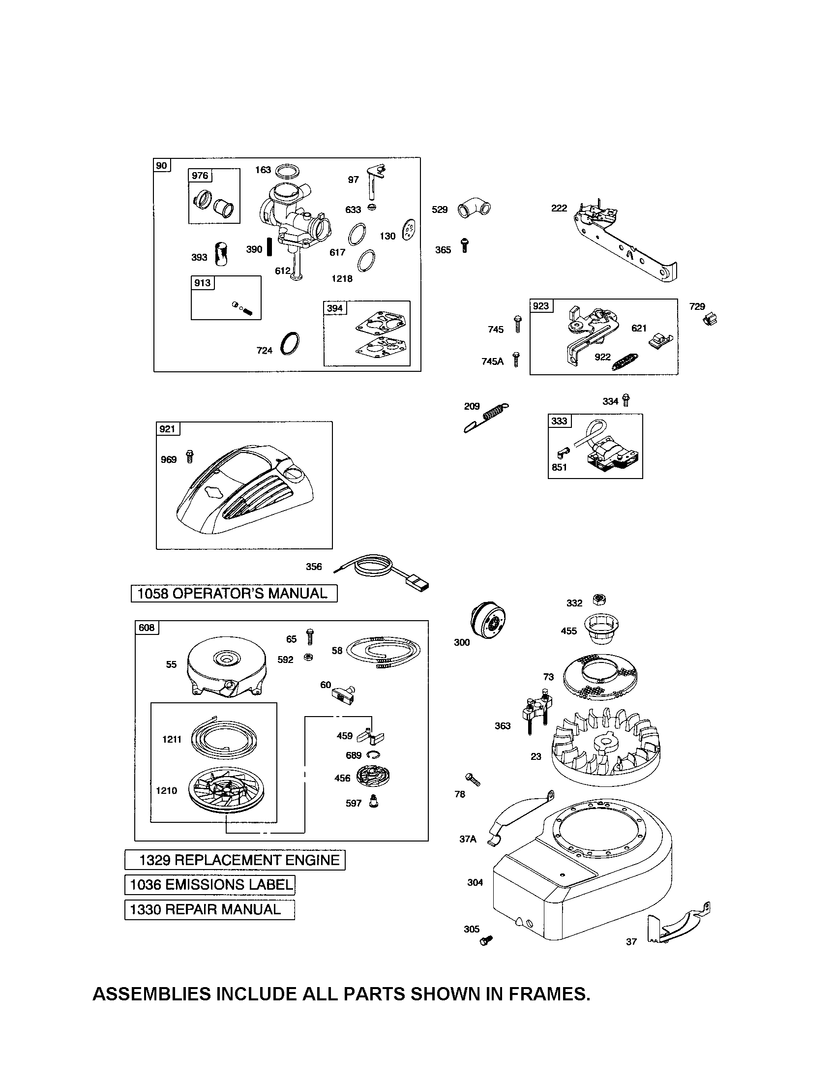CARBURETOR/REWIND STARTER