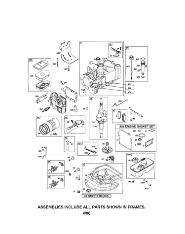 Cylinder/crankshaft/sump