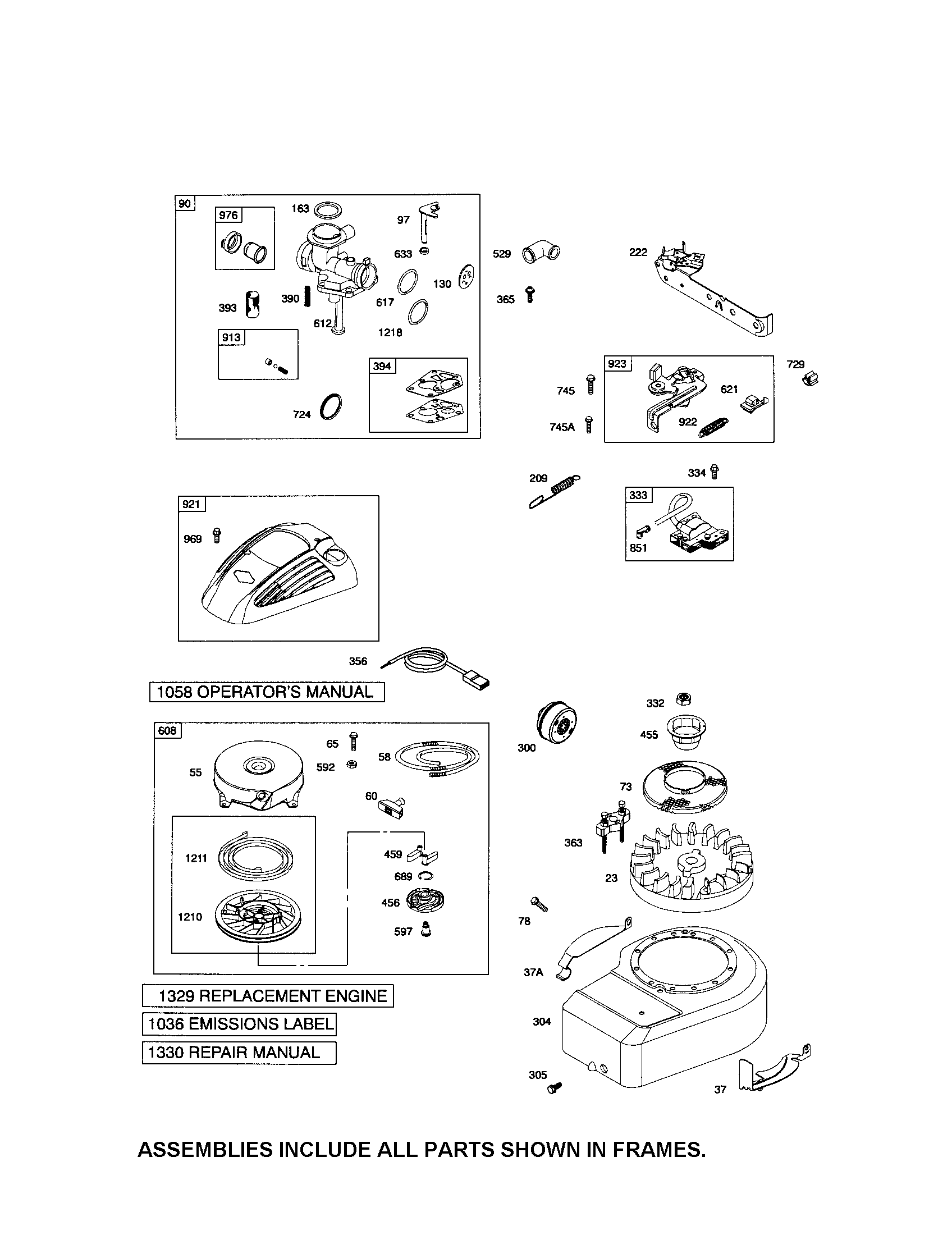 CARBURETOR/REWIND STARTER