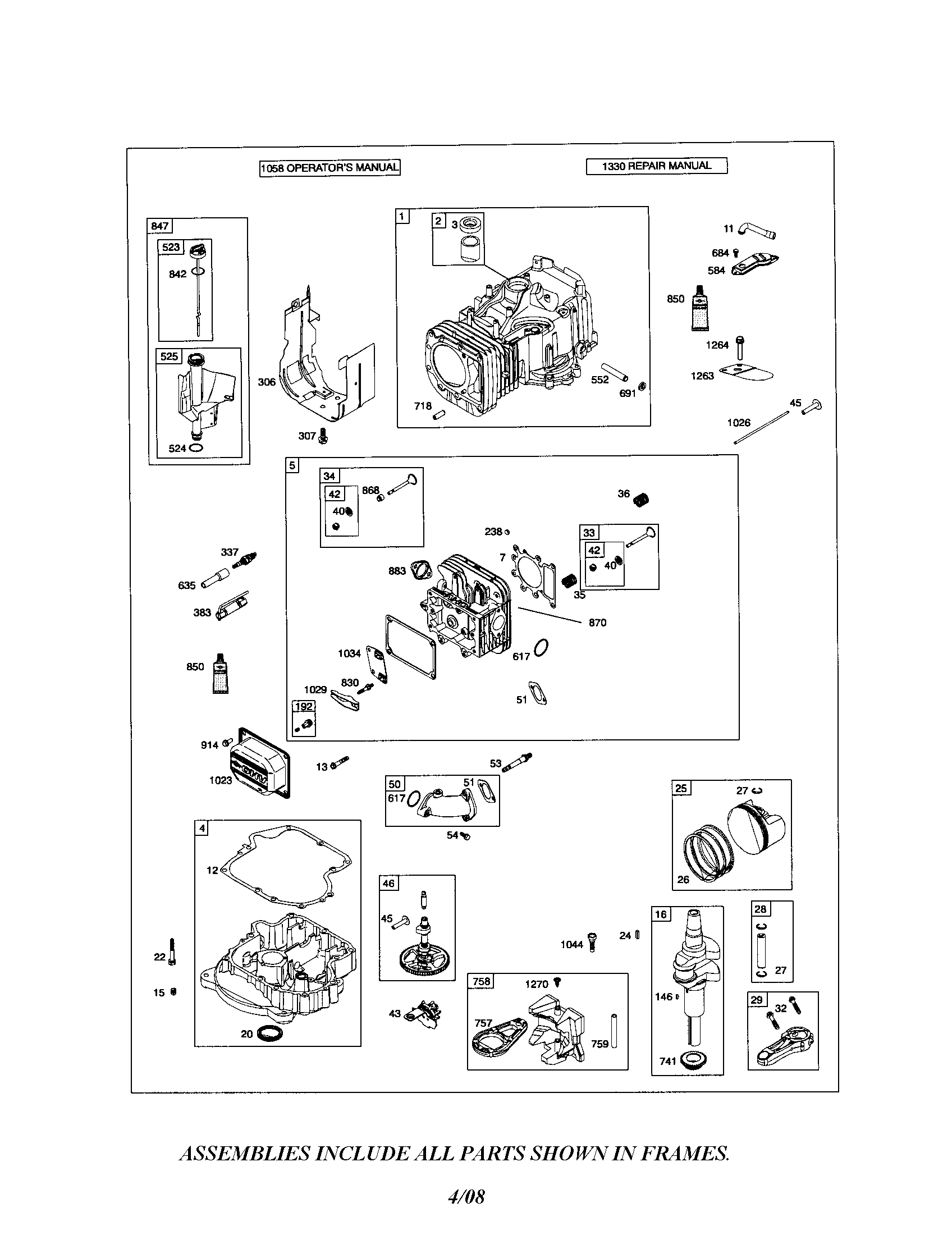 Cylinder/sump/crankshaft