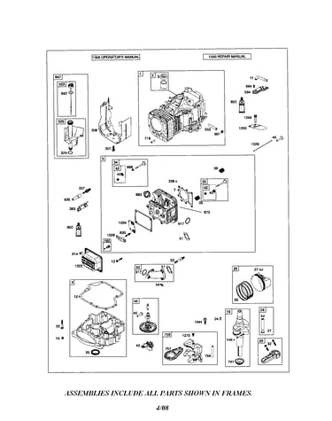 Cylinder/sump/crankshaft